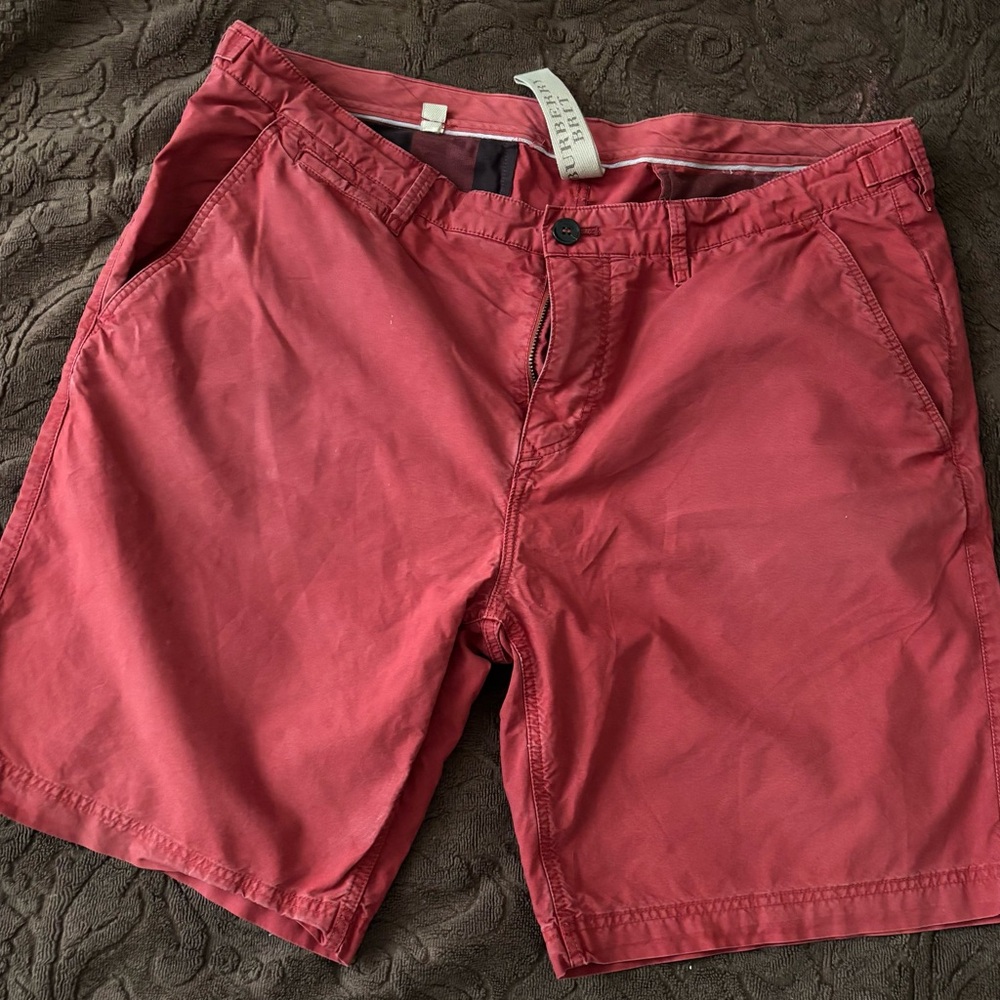 Burberry Men's Red Cargo Shorts